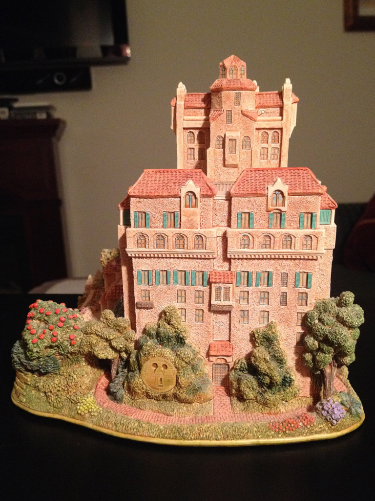 TowerSecrets: Lilliput Lane Tower of Terror collectible sculpture. Back side view.