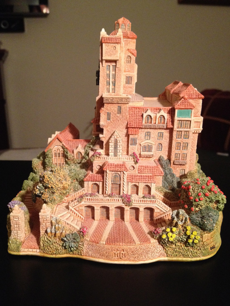 TowerSecrets: Lilliput Lane Tower of Terror collectible sculpture. Left side view.